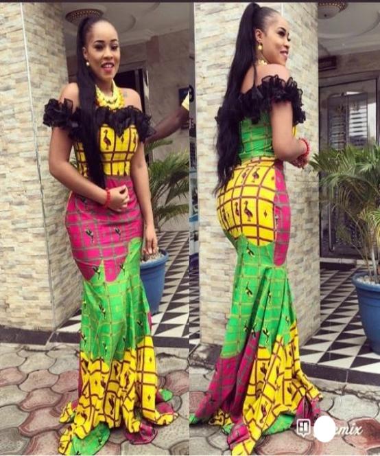 Ankara Fishtail Skirt Cutting African Dashiki Mermaid Gown For