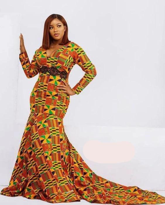 African Dashiki Mermaid Gown for Women | Kente Long Dresses 14 African Dashiki Mermaid Gown for Women | Kente Long Dresses 14