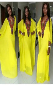 African Dashiki Kaftan Gown for Women | Ankara Long Dresses