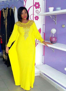 Yellow African Clothing for Women. Dashiki Long Dress. Women's Clothing. Maxi. Boubou. Ankara. Kitenge