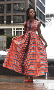 Peach African Clothing for Women. Dashiki Long Dress. Women's Clothing. Maxi. Boubou. Ankara. Kitenge