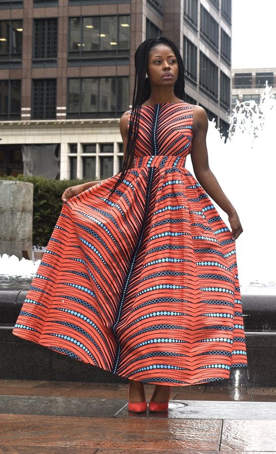 Peach African Clothing for Women. Dashiki Long Dress. Women's Clothing –  Splendor Of Africa