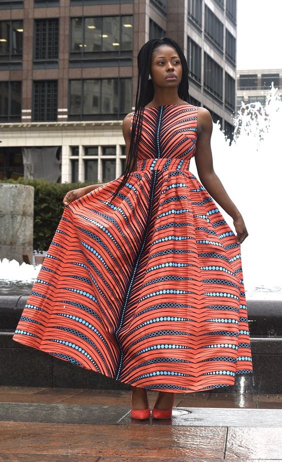 Peach African Clothing for Women. Dashiki Long Dress. Women's Clothing.  Maxi. Boubou. Ankara. Kitenge