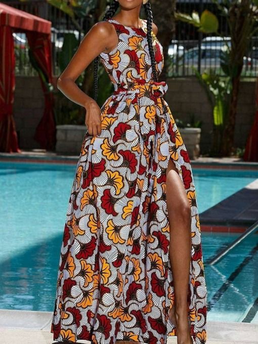 African Dashiki Maxi Gown for Women Ankara Long Dresses