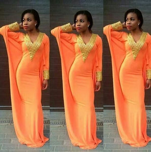 Orange African Clothing for Women. Dashiki Long Dress. Women's Clothing. Maxi. Boubou. Ankara. Kitenge