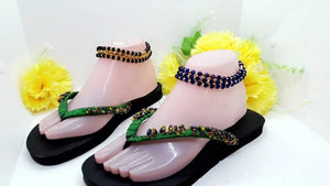 African Jewelry for Women| Bead Jewelry|  Anklets and Slippers