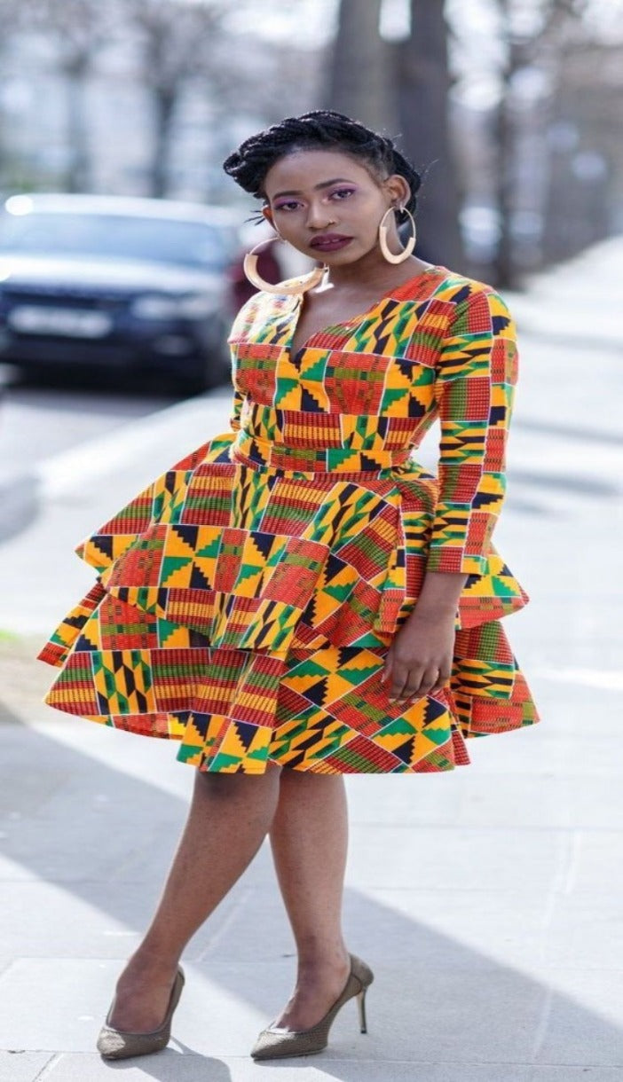 Kente Womens Short Dress Kente Womens Short Dress