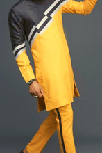 Load image into Gallery viewer, Yellow and Black African Dashiki Clothing for Men | Wedding Guest Suit