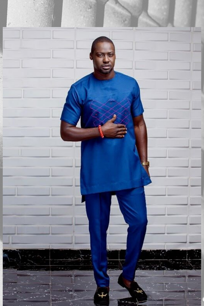 Blue African Dashiki Clothing for Men