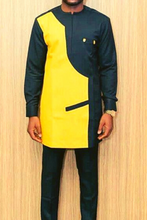 Load image into Gallery viewer, Yellow and Black African Dashiki Clothing for Men | African Wear