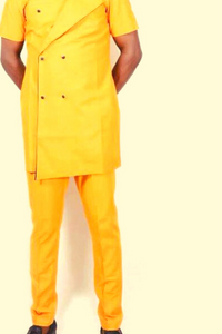 Yellow African Dashiki Suit for Men | Africa Clothing