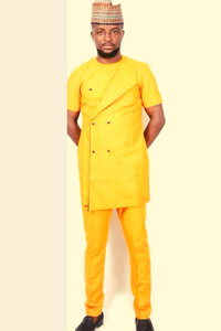 Yellow African Dashiki Suit for Men | Africa Clothing