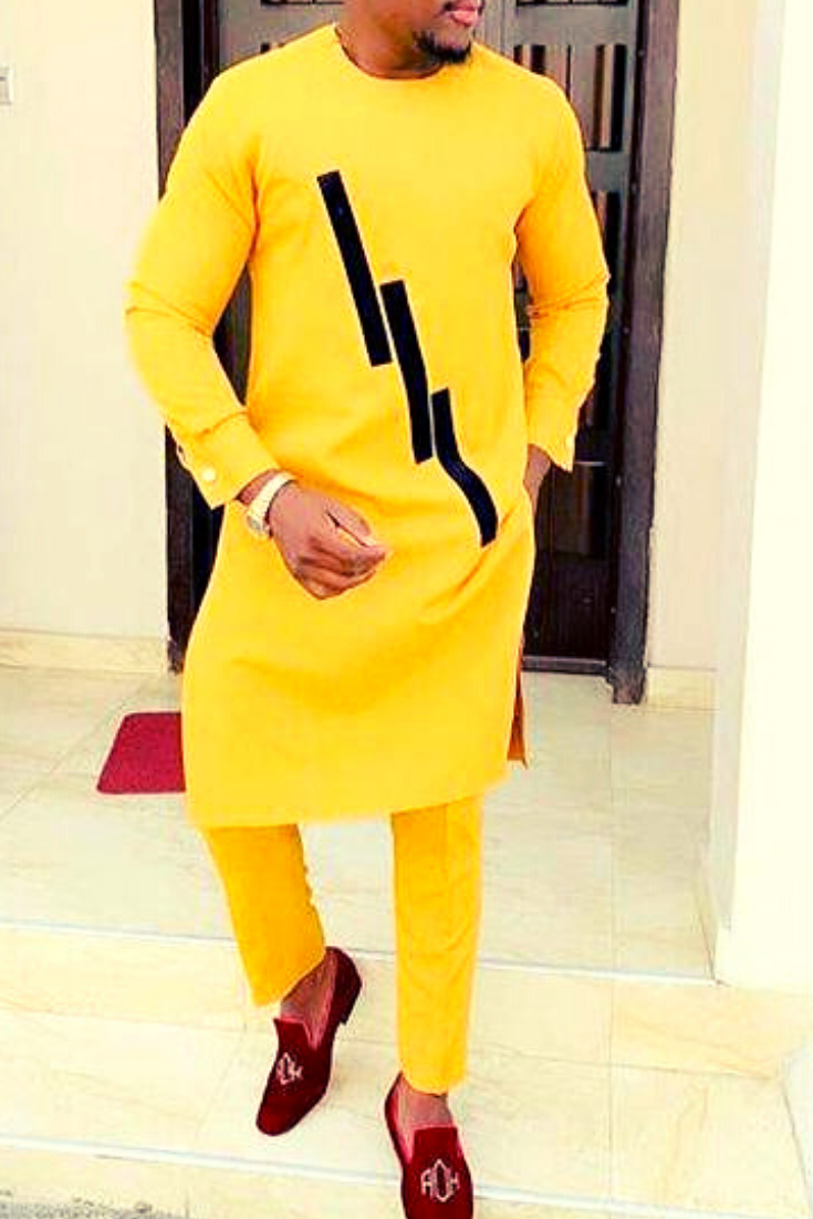 Yellow African Kaftan Clothing for Men African Wear