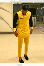 Load image into Gallery viewer, Yellow and Black African Dashiki Clothing for Men | Africa Wear