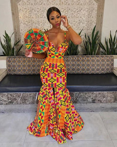 Kente African Clothing for Women. African Mermaid Gown. Prom Gown. Dashiki. Ankara.