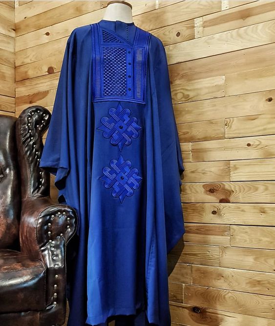 African Three-Pieces Suit | Agbada| Royal Blue African Luxury Suit| Embroid Wedding Suit | Wedding Guest Clothing