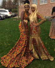 Load image into Gallery viewer, African Kente Prom and Wedding Gown