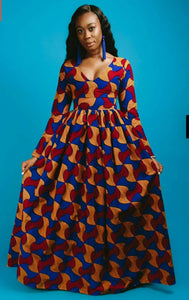 Dashiki Africa Clothing for Women. Dashiki Long Dress. Women's Clothing. Maxi Dress. Ankara. Kitenge