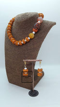 Load image into Gallery viewer, Burnt Orange African Necklace For Women| African Bead Jewelry Set| African Wedding Jewelry| Ashanti Beads| Gift For Her| Mother&#39;s Day