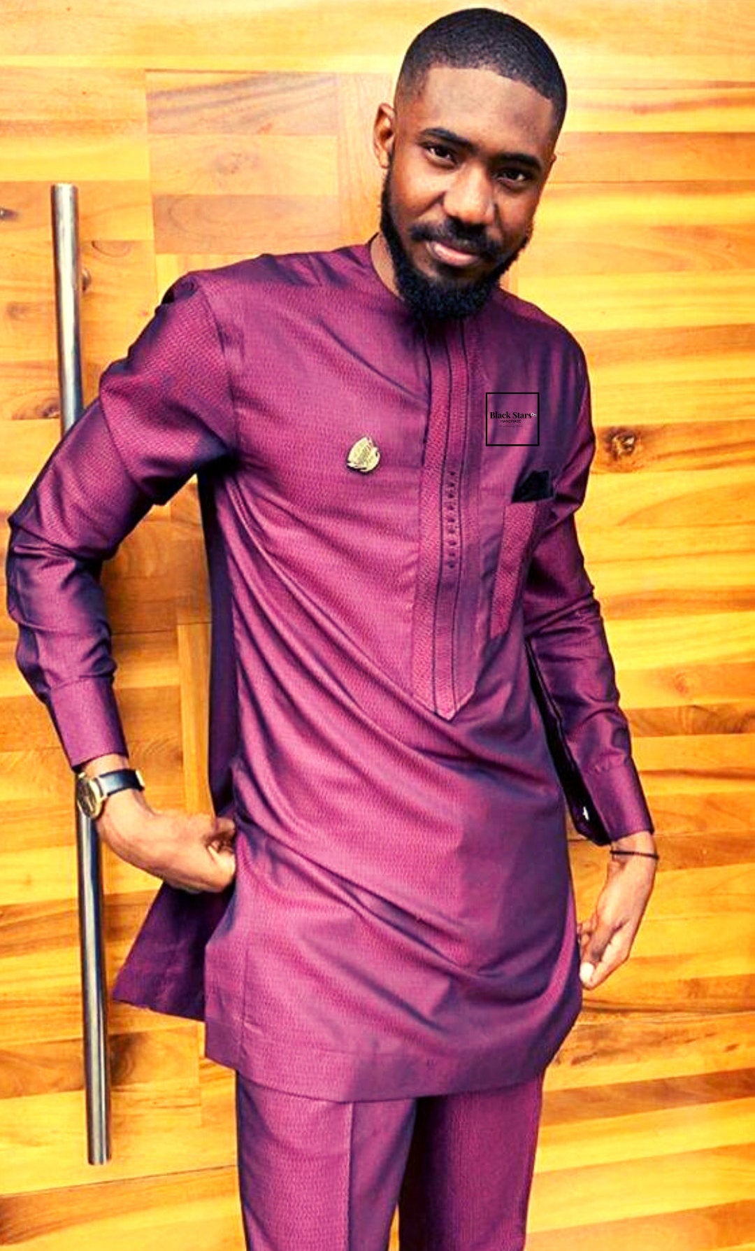 Dashiki Clothing for Men| Mauve Men's African Caftan| Wedding Guest Suit| Prom African Wear| African Groom| Ankara Attire| Gift For Him