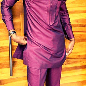 Dashiki Clothing for Men| Mauve Men's African Caftan| Wedding Guest Suit| Prom African Wear| African Groom| Ankara Attire| Gift For Him