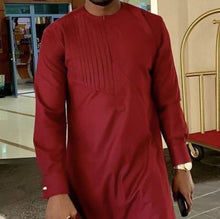 Load image into Gallery viewer, Dashiki Clothing for Men| Wine Men&#39;s African Caftan| Wedding Guest Suit| Prom African Wear| African Groom| Ankara Attire| Gift For Him