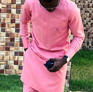 Dashiki Clothing for Men| Baby Pink Men's African Caftan| Wedding Guest Suit| Prom African Wear| African Groom| Ankara Attire| Gift For Him