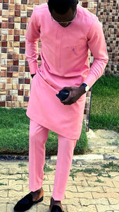 Dashiki Clothing for Men| Baby Pink Men's African Caftan| Wedding Guest Suit| Prom African Wear| African Groom| Ankara Attire| Gift For Him