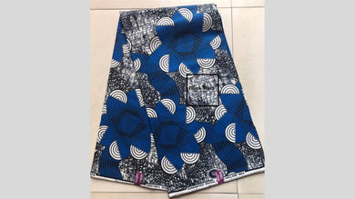 Fabric By 6 Yards| Ankara Fabric| African Print| Dashiki Fabric| Kitenge| Blue Gray Fabric| Guaranteed Quality Holland Wax| Wholesale