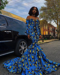 African Print Dress For Women| Ankara Women's Clothing| Prom Gown| Wedding Guest Clothing| African Mermaid Dress| Black Stars Handmade|