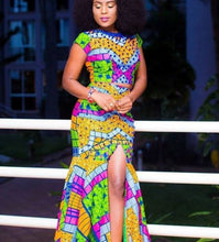 Load image into Gallery viewer, African Women&#39;s Clothing| Ankara Women Clothing| Prom Gown| Wedding Guest Clothing| African Party Dress| Dashiki Wear| Black Stars Handmade