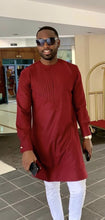 Load image into Gallery viewer, Dashiki Clothing for Men| Wine Men&#39;s African Caftan| Wedding Guest Suit| Prom African Wear| African Groom| Ankara Attire| Gift For Him