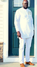 Load image into Gallery viewer, White African Suit for Men| Dashiki Mens Clothing| Black Stars Clothing| Wedding Guest Suit| Prom African Wear| Valentine&#39;s Day Gift For Him