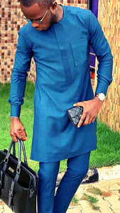 Blue African Suit for Men| Dashiki Clothing for Men| Wedding Guest Suit| Prom African Wear| African Groom| Ankara Attire| Gift For Him