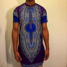 Load image into Gallery viewer, Blue Dashiki African Print Shirt