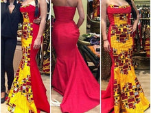 Load image into Gallery viewer, African Print Gown| Ankara Womens Clothing| Prom Gown| Wedding Guest Clothing| African Mermaid Gown| Dashiki| Kitenge| Black Stars Handmade|