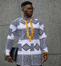 Load image into Gallery viewer, Gold Embroidered Ankara Suit