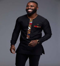 Load image into Gallery viewer, Black African Mens Shirt