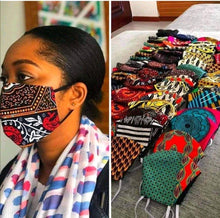 Load image into Gallery viewer, Ankara Nose Mask | Face Mask For Sale | Fabric Mask | 100% Cotton Face Mask | African Print Face Mask | Pack of 10pcs, 30pcs, 50pcs, 100pcs