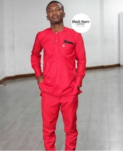 Load image into Gallery viewer, Red African Mens Attire