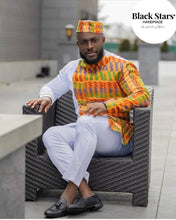 Load image into Gallery viewer, African Kente Clothing| Men&#39;s African Clothing| Prom African Wear | African Groom| Wedding Guest Attire| Dashiki| Ankara| Graduation Outfit