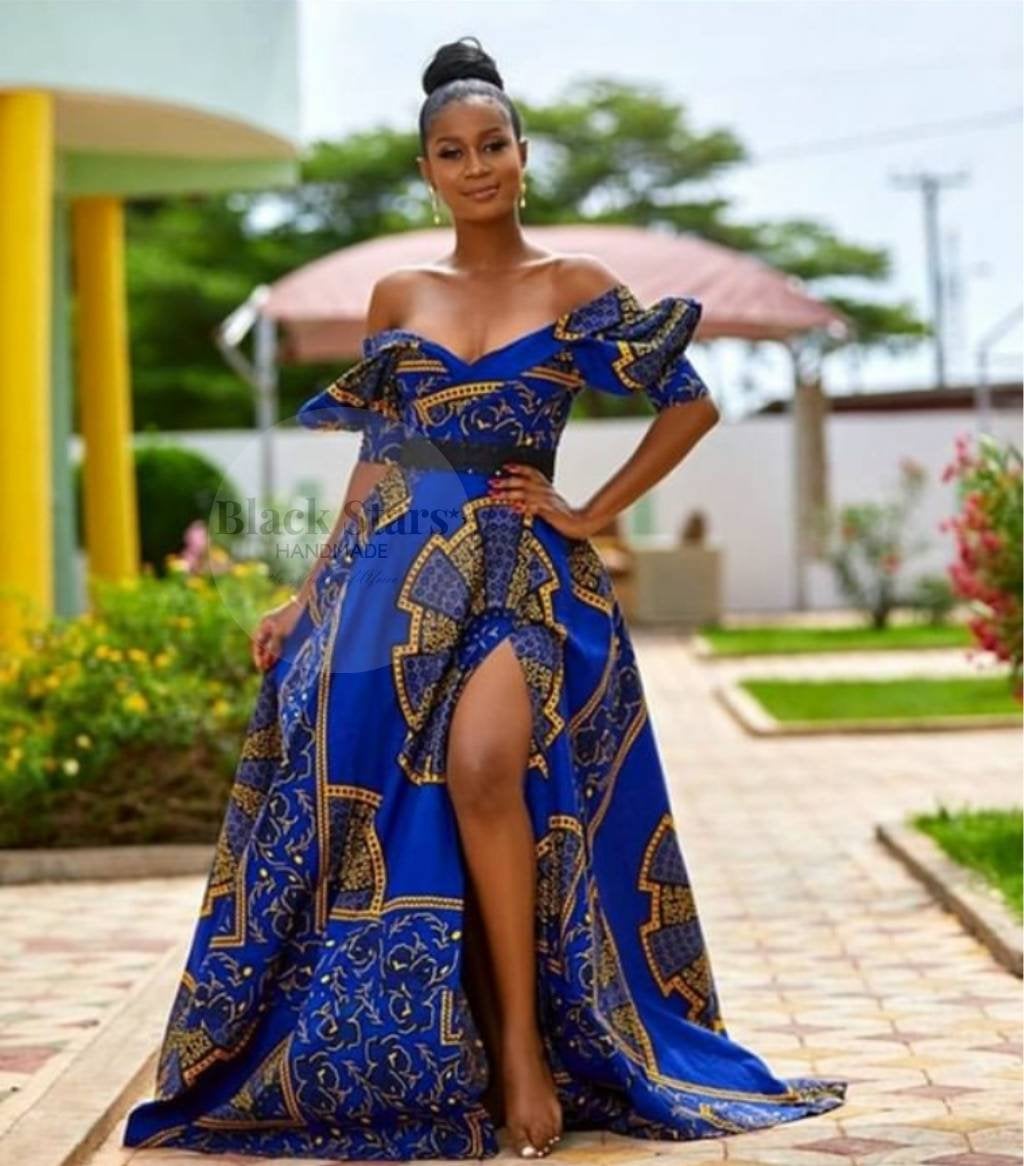 Ankara Styles Off Shoulder Long African Dress Off Shoulder Dress