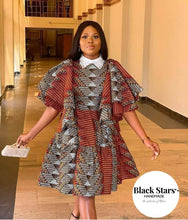 Load image into Gallery viewer, African Clothing|Women&#39;s African Wear|Ankara Short Gown|Prom Midi Gown|African Wedding Dress|Wedding Guest Outfit|Party Wear|Dashiki|Kitenge