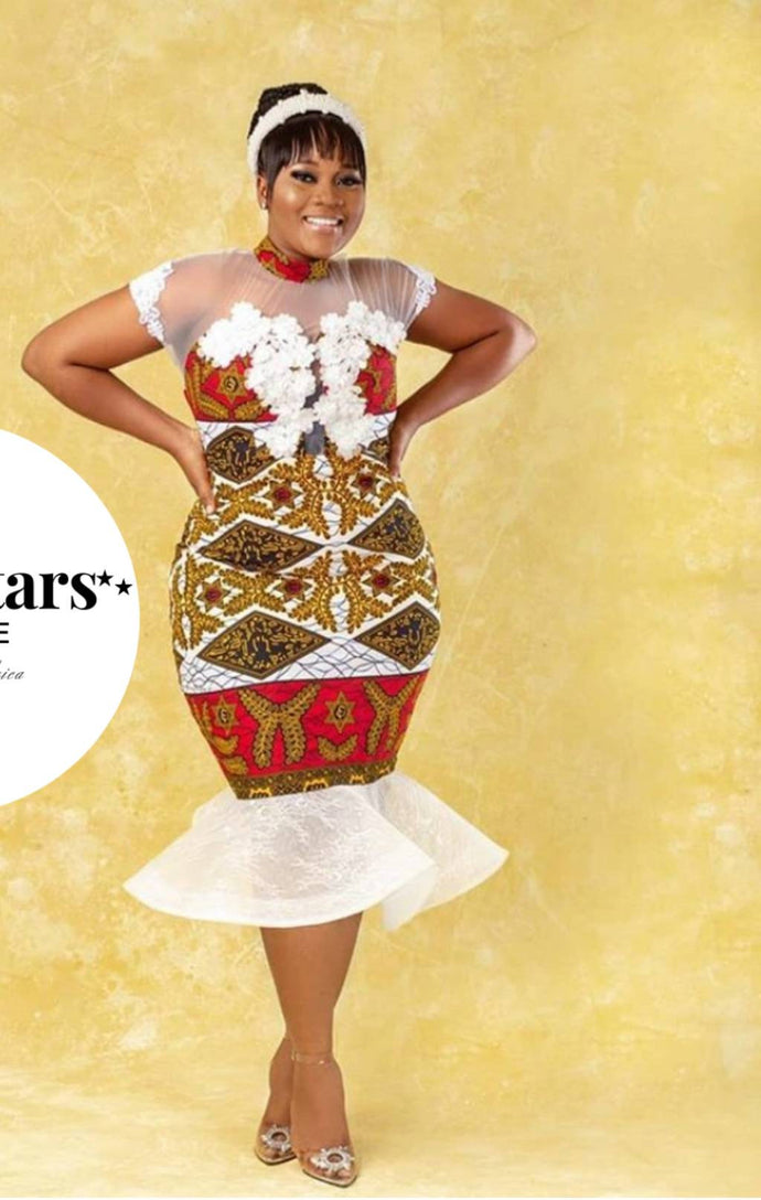 Ankara with Lace Short Dress Splendor Of Africa Ankara with Lace Short Dress Splendor Of Africa