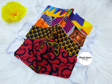 Pack of Four 4 Pieces Nose Mask | 4 Pieces Set Nose Mask | Ankara Face Mask For Sale | African Print Mask | Dashiki Mask | Wholesale Mask