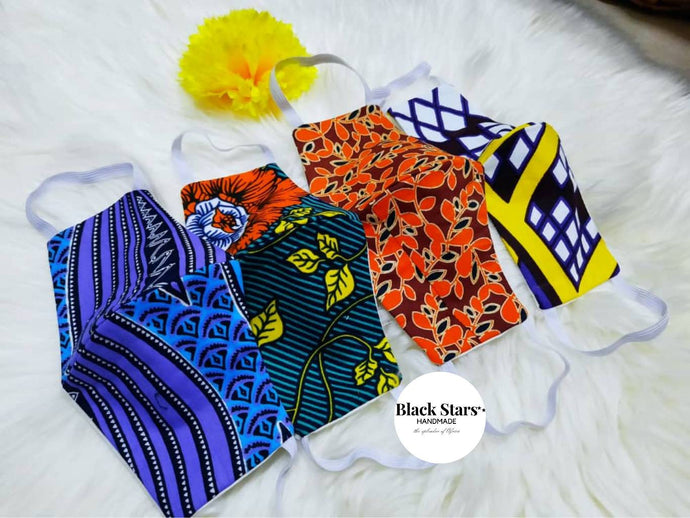 Pack of Four 4 Pieces Nose Mask | 4 Pieces Set Nose Mask | Ankara Face Mask For Sale | African Print Mask | Dashiki Mask | Wholesale Mask