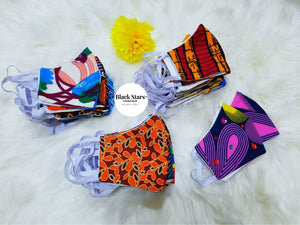 Pack of Thirty Pieces Nose Mask | 30 Pieces Set Face Mask | Ankara Face Mask For Sale | African Print Mask | Dashiki Mask | Wholesale Mask