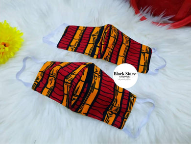 Pack of Two 2 Pieces Nose Mask | 2 Pieces Set Face Mask | Ankara Face Mask For Sale | African Print Mask | Dashiki Mask | Wholesale Mask