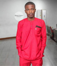 Load image into Gallery viewer, Red African Mens Attire