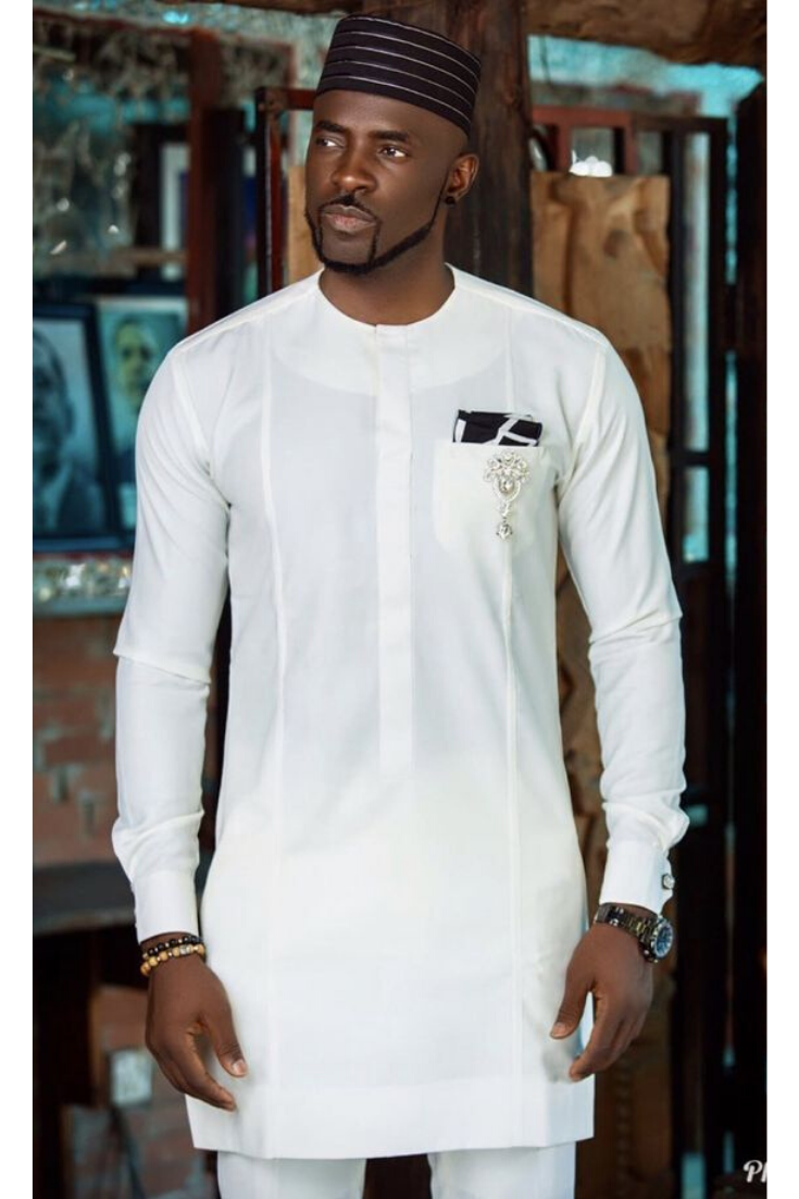 White senator wear for men  Nigerian men fashion, African wear styles for  men, African men fashion